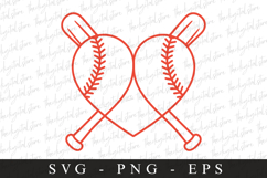 Baseball Heart SVG | Sports Svg | Game day svg Product Image 1