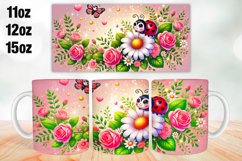 Ladybug Valentine Day Mug Wrap Sublimation 11oz, 12oz, 15oz Product Image 1
