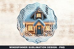 Christmas House Wind Spinner Sublimation Design Product Image 1