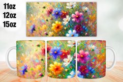 Flowers Mug Wrap Sublimation 11oz, 12oz, 15oz Product Image 1