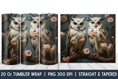 Owl Tumbler Wrap | Skinny Tumbler Wrap | PNG | Sublimation Product Image 1