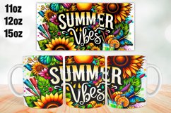 Summer Vibes Mug Wrap Sublimation 11oz, 12oz, 15oz Product Image 1