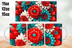 Flowers Mug Wrap Sublimation 11oz, 12oz, 15oz Product Image 1