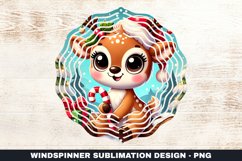Christmas Deer Wind Spinner Sublimation Design Product Image 1