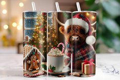 Christmas Highland Cow Tumbler Wrap | Christmas Product Image 1
