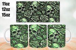 Halloween Skull Mug Wrap Sublimation 11oz, 12oz, 15oz Product Image 1