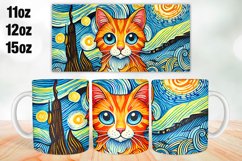 Cat Mug Wrap Sublimation 11oz, 12oz, 15oz Product Image 1