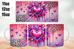 Heart Valentine Day Mug Wrap Sublimation 11oz, 12oz, 15oz Product Image 1