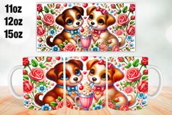 Dogs Valentine Day Mug Wrap Sublimation 11oz, 12oz, 15oz Product Image 1