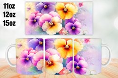 Flowers Mug Wrap Sublimation 11oz, 12oz, 15oz Product Image 1