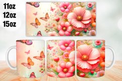 Flowers Mug Wrap Sublimation 11oz, 12oz, 15oz Product Image 1