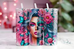 Girl Skeleton Face Tumbler Wrap Sublimation Design Product Image 1