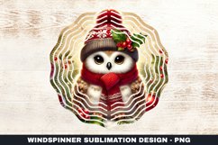 Christmas Owl Wind Spinner Sublimation Design Product Image 1