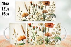 Flowers Mug Wrap Sublimation 11oz, 12oz, 15oz Product Image 1