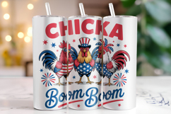 Chicka Boom 4th of July Tumbler Wrap | Sublimation | Tumbler Product Image 1