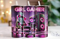Girl gamer Tumbler Wrap | Sublimation | Tumblers Product Image 1
