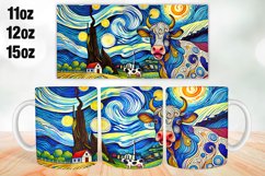 Cow Waves Mug Wrap Sublimation 11oz, 12oz, 15oz Product Image 1