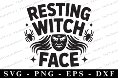 Resting Witxh Face Svg | Halloween Svg | Cricut Product Image 1