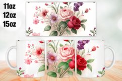 Flowers Mug Wrap, Sublimation 11oz, 12oz, 15oz Product Image 1