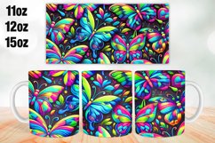 Vibrant Butterflies Mug Wrap Sublimation 11oz, 12oz, 15oz Product Image 1