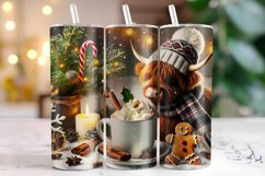 Christmas Highland Cow Tumbler Wrap | Christmas Product Image 1