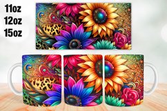 Flowers Mug Wrap Sublimation 11oz, 12oz, 15oz Product Image 1