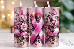 Cancer Awareness Ribbon Tumbler Wrap | Sublimation | Tumbler Product Image 1