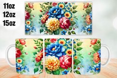 Flowers Mug Wrap Sublimation 11oz, 12oz, 15oz Product Image 1