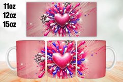 Happy Valentine Day Mug Wrap Sublimation 11oz, 12oz, 15oz Product Image 1