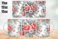 Flowers Mug Wrap Sublimation 11oz, 12oz, 15oz Product Image 1