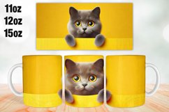 Cat Mug Wrap Sublimation 11oz, 12oz, 15oz Product Image 1