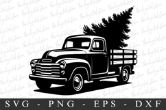 Vintage Truck With Christmas Tree Svg | Christmas svg Product Image 1