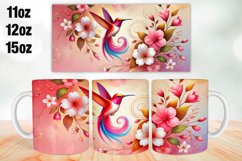 Bird with Flowers Mug Wrap Sublimation 11oz, 12oz, 15oz Product Image 1