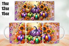 Halloween Pumpkin Mug Wrap Sublimation 11oz, 12oz, 15oz Product Image 1