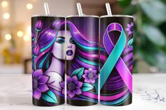 Cancer Ribbon &amp; Girl Tumbler Wrap | Sublimation | Tumblers Product Image 1