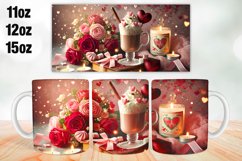 Flowers Valentine Day Mug Wrap Sublimation 11oz, 12oz, 15oz Product Image 1