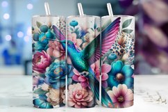 Bird with Florals Tumbler Wrap Sublimation, 20oz Tumbler Product Image 1