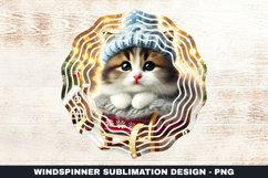 Christmas Cat Wind Spinner Sublimation Design Product Image 1
