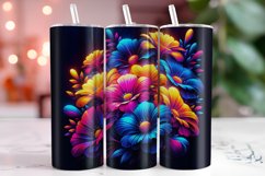 Colorful Flowers Tumbler Wrap Sublimation, 20oz Tumbler Wrap Product Image 1