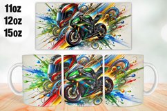 Sports Bike Mug Wrap Sublimation 11oz, 12oz, 15oz Product Image 1