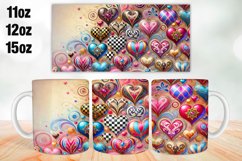 Hearts Valentine Day Mug Wrap Sublimation 11oz, 12oz, 15oz Product Image 1