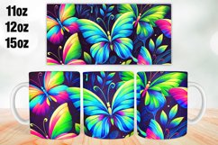 Vibrant Butterflies Mug Wrap Sublimation 11oz, 12oz, 15oz Product Image 1