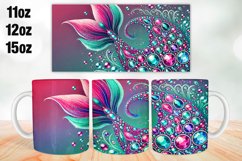 Mermaid Mug Wrap Sublimation 11oz, 12oz, 15oz Product Image 1