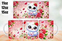 Owl Valentine Day Mug Wrap Sublimation 11oz, 12oz, 15oz Product Image 1
