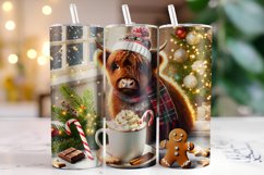 Christmas Highland Cow Tumbler Wrap | Christmas Product Image 1