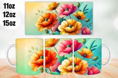 Flowers Mug Wrap Sublimation 11oz, 12oz, 15oz Product Image 1
