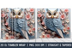 Owl Tumbler Wrap | Skinny Tumbler Wrap | PNG | Sublimation Product Image 1