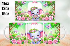 Elephant Valentine Day Mug Wrap Sublimation 11oz, 12oz, 15oz Product Image 1