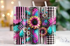 Cross Sign &amp; Sunflower Tumbler Wrap | Sublimation | Tumblers Product Image 1