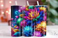 Colorful Flowers Tumbler Wrap Sublimation, 20oz Tumbler Wrap Product Image 1